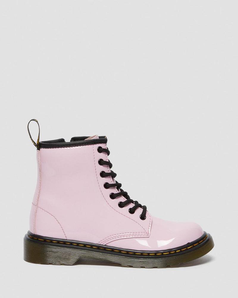 Dr Martens Junior 1460 Lak Læder Snørestøvler Børn Lyserød | DK 684TCE